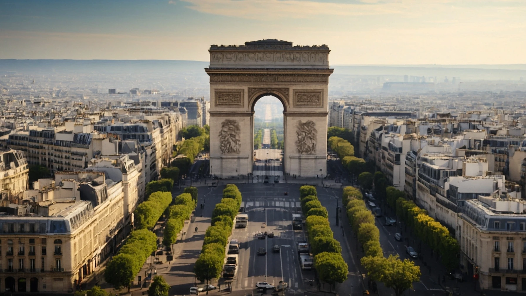 Paris, blick auf L'Arc de Triumphe